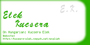 elek kucsera business card